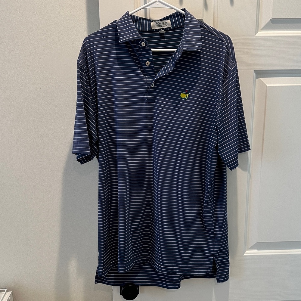 Masters Blue and White Striped Polo Shirt